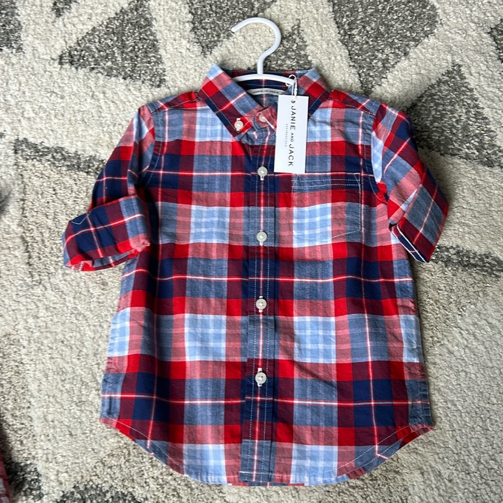 New with tags, Janie and Jack toddler boy button down